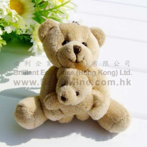 8cm 母子熊吊飾公仔 (淺啡色)